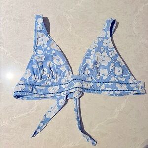 Robin Piccone Light Blue Floral Bikini Top